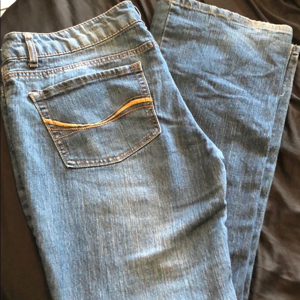Boot cut low rise jeans